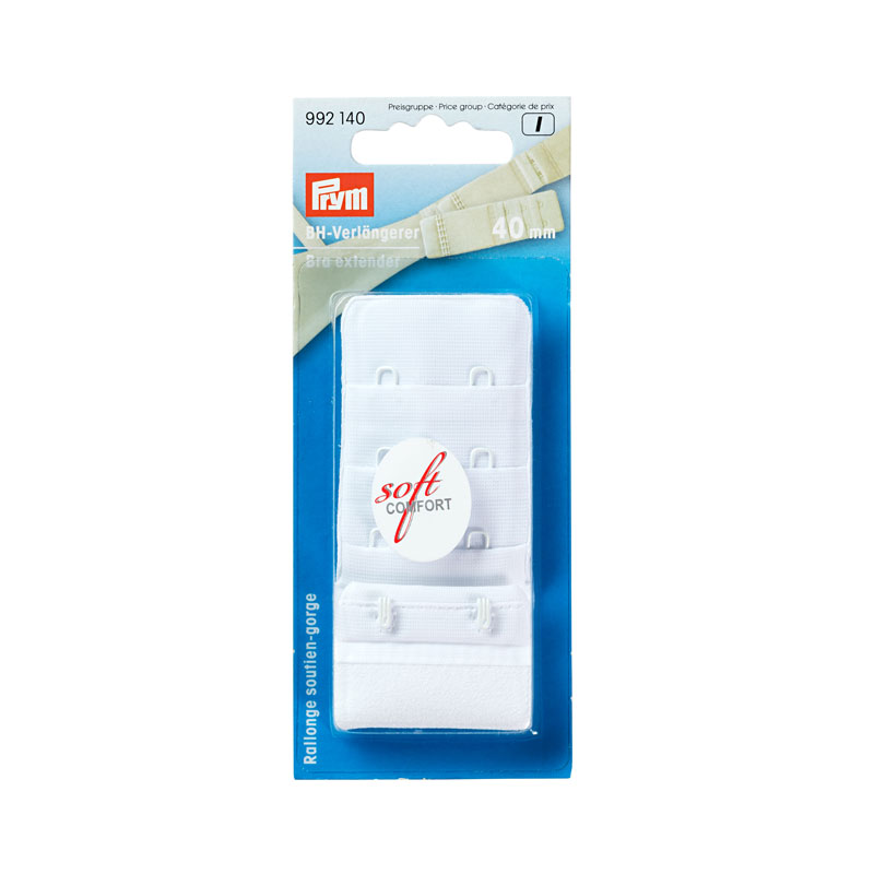 BRA EXTENDER 40MM 3 X 2 HOOKS WHITE 992140