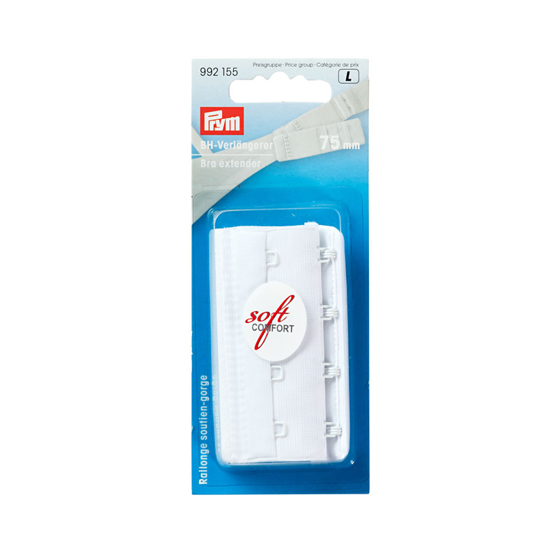BRA EXTENDER 75MM 3 X 4 HOOKS WHITE 992155