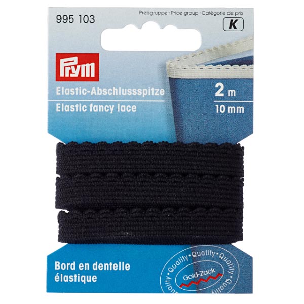 ELASTIC-FANCY LACE 10MM BLACK 995103