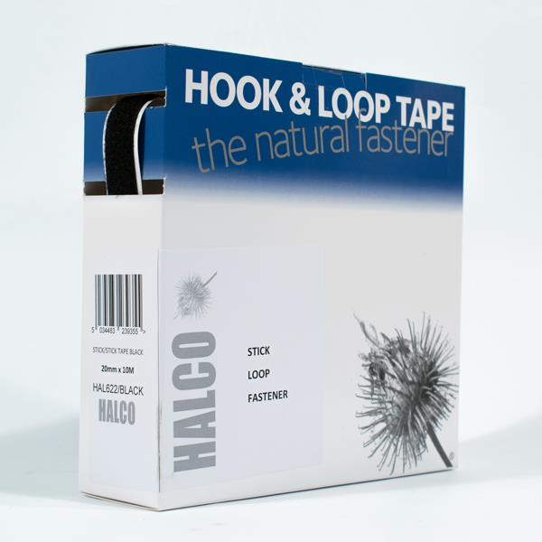 STICK ON TAPE SINGLE SIDE LOOP 20MM X 10MT BLACK