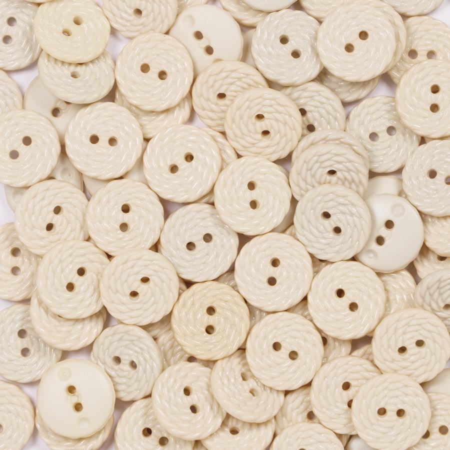 15MM 2 HOLE SWIRL  50PCS Cream