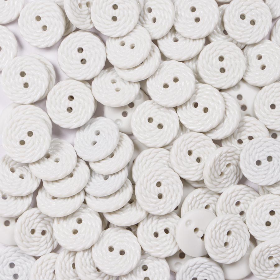 15MM 2 HOLE SWIRL  50PCS White