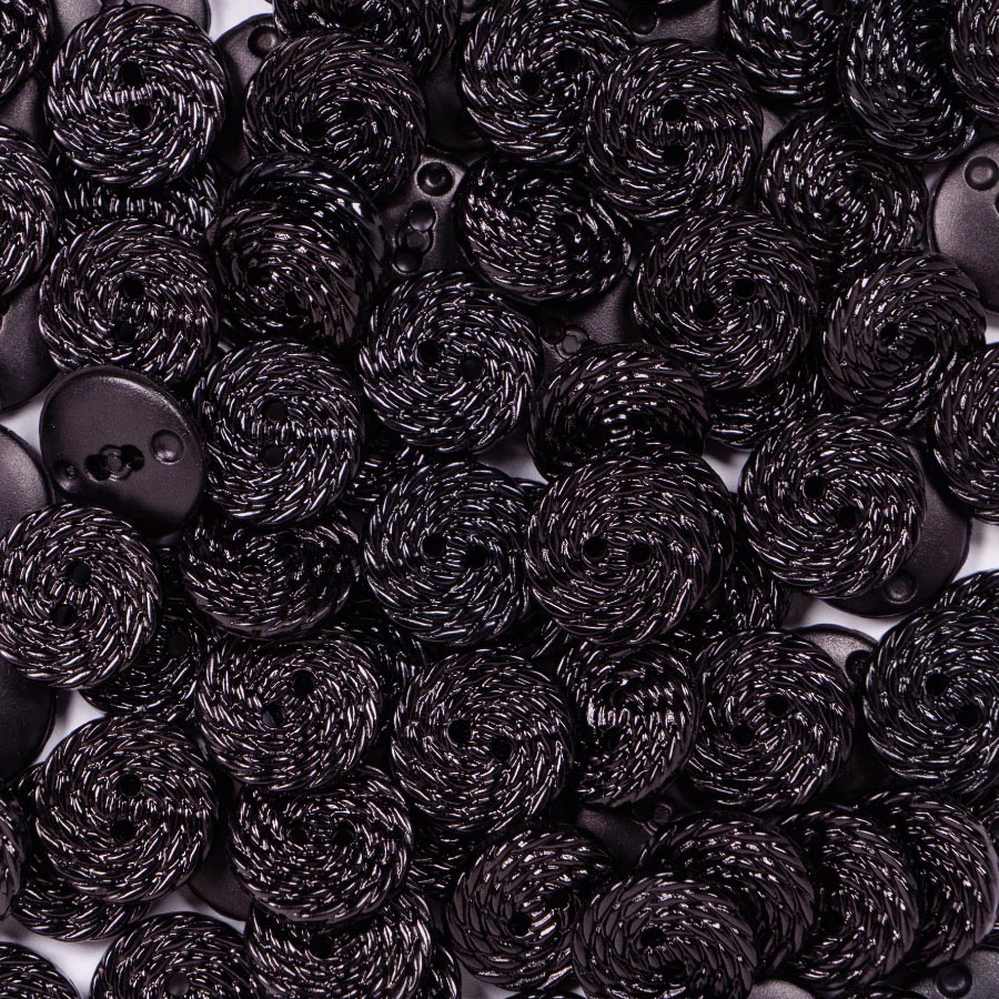 28MM 2 HOLE SWIRL  50PCS Black