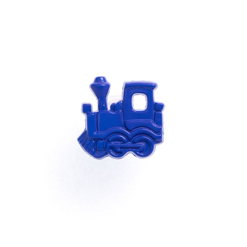 18MM TRAIN SHAPE BUTTON ROYAL 50PCS 24