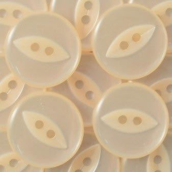 11MM 2 HOLE FISH EYE CREAM 100PCS 5