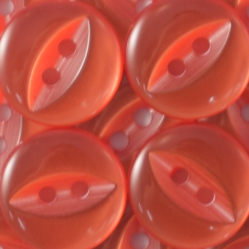 14MM 2 HOLE FISH EYE RED 100PCS 30
