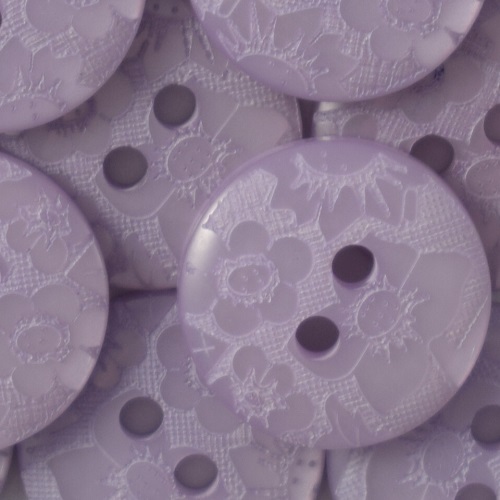 15MM 2 HOLE FLORAL LILAC  50PCS 15