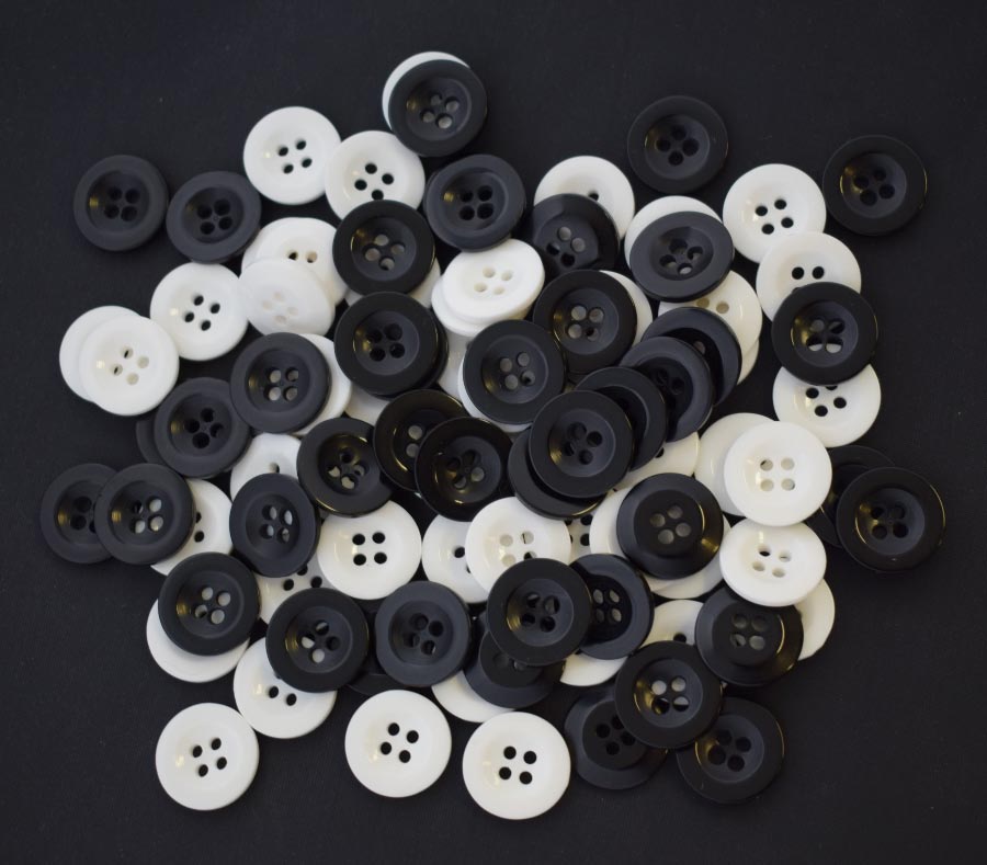 BUTTONS BRACE 17MM PER 100 BLACK