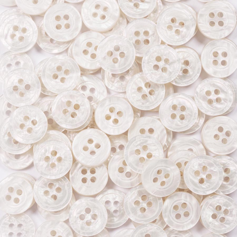 10MM 4 HOLE IRIDESCENT SHIRT 50PCS White