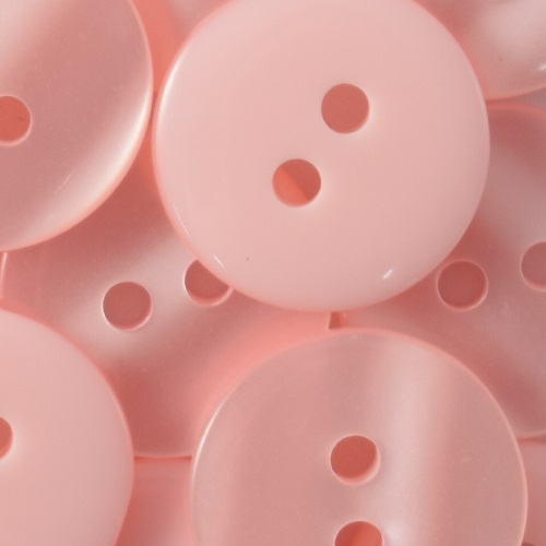 15MM 2 HOLE PEARLISED PINK 50PCS 5