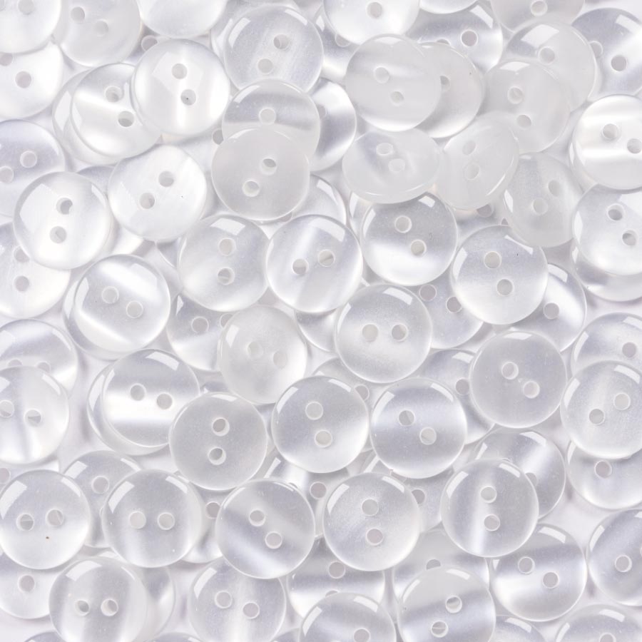 11MM 2 HOLE PEARLISED  50PCS White