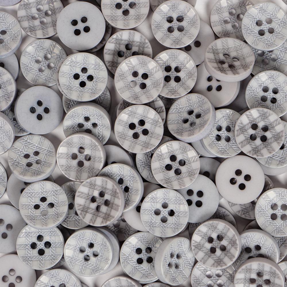 15MM 4 HOLE CHECK 50PCS Grey