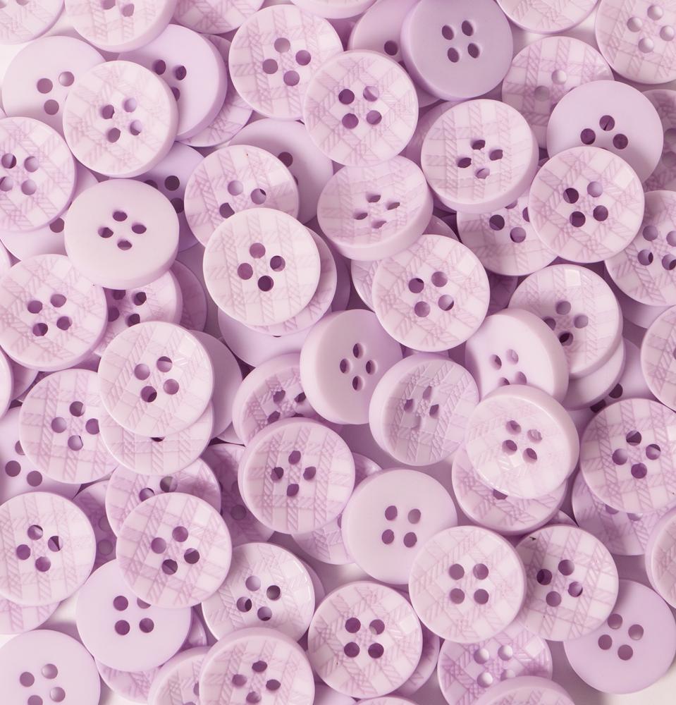 15MM 4 HOLE CHECK 50PCS Lilac