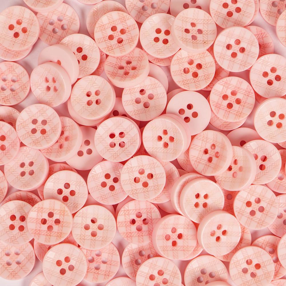 15MM 4 HOLE CHECK 50PCS Pink