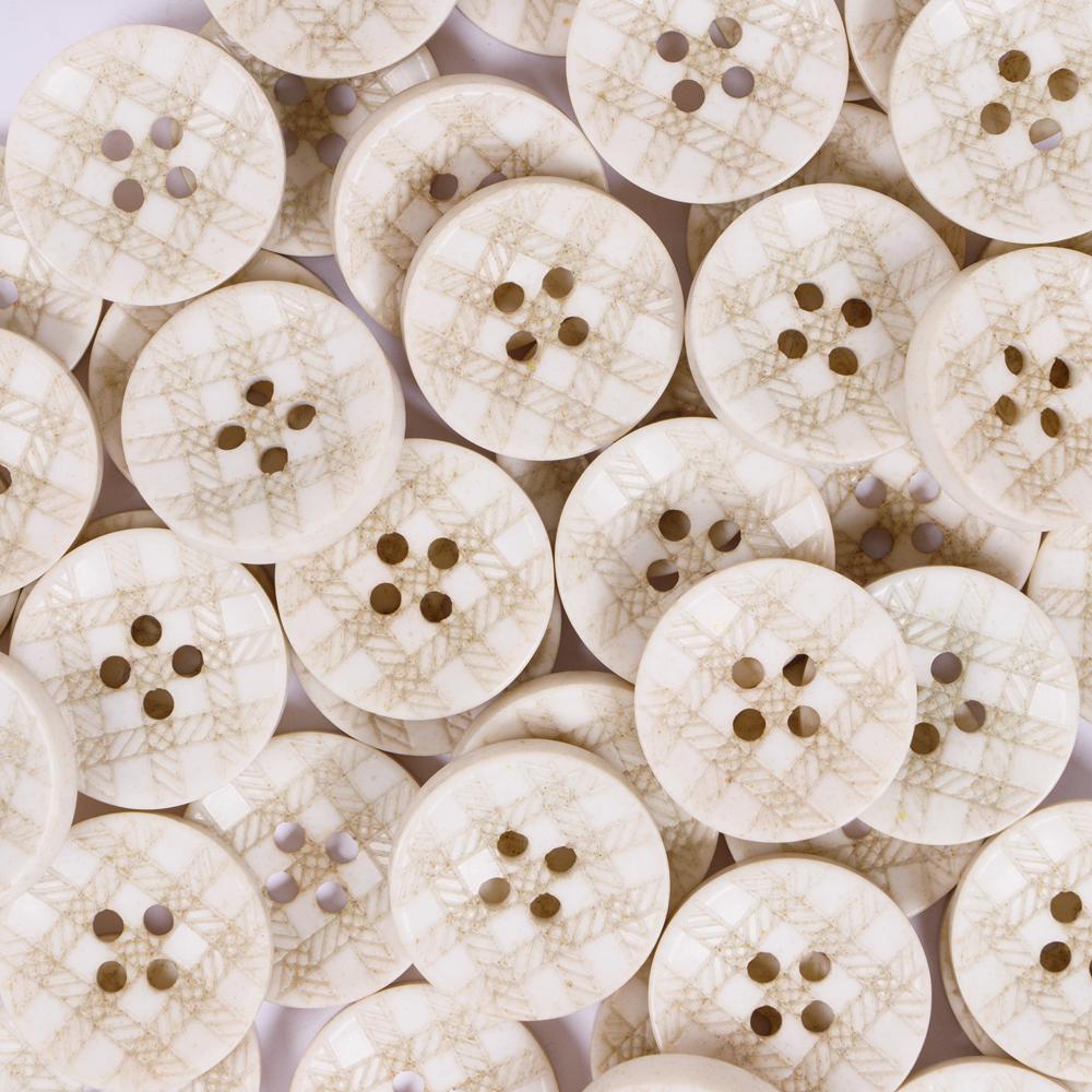 20MM 4 HOLE CHECK 50PCS Beige
