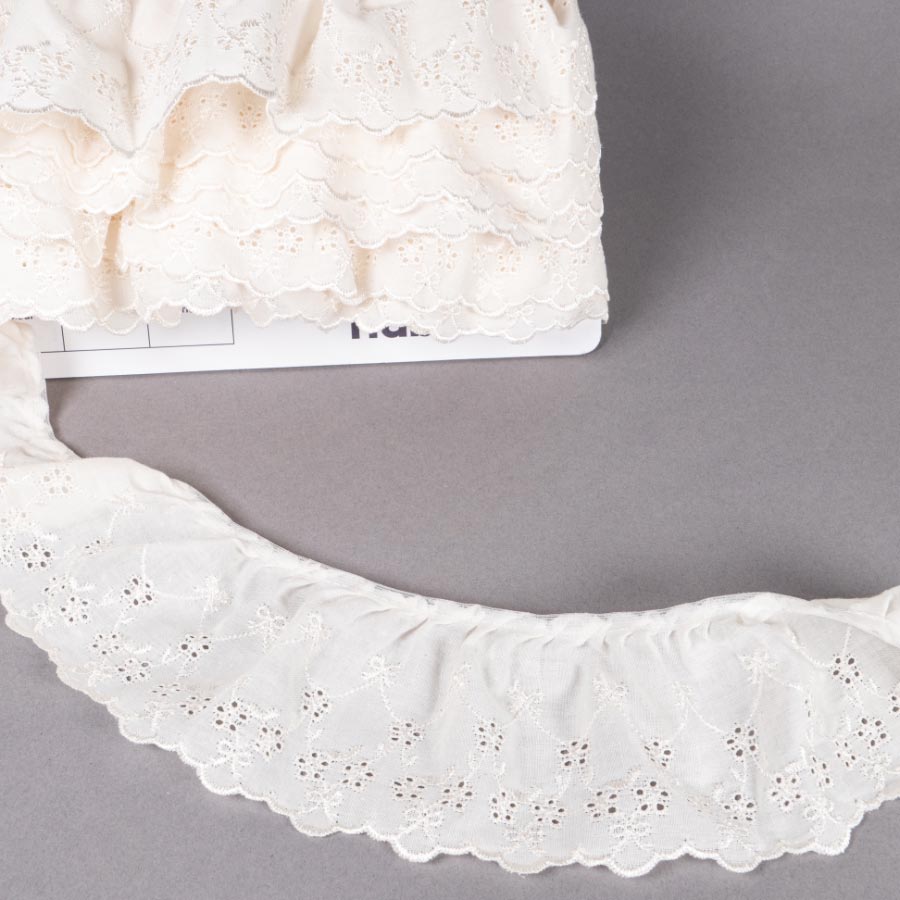 65MM FRILLED BRODERIE ANGLAIS IVORY