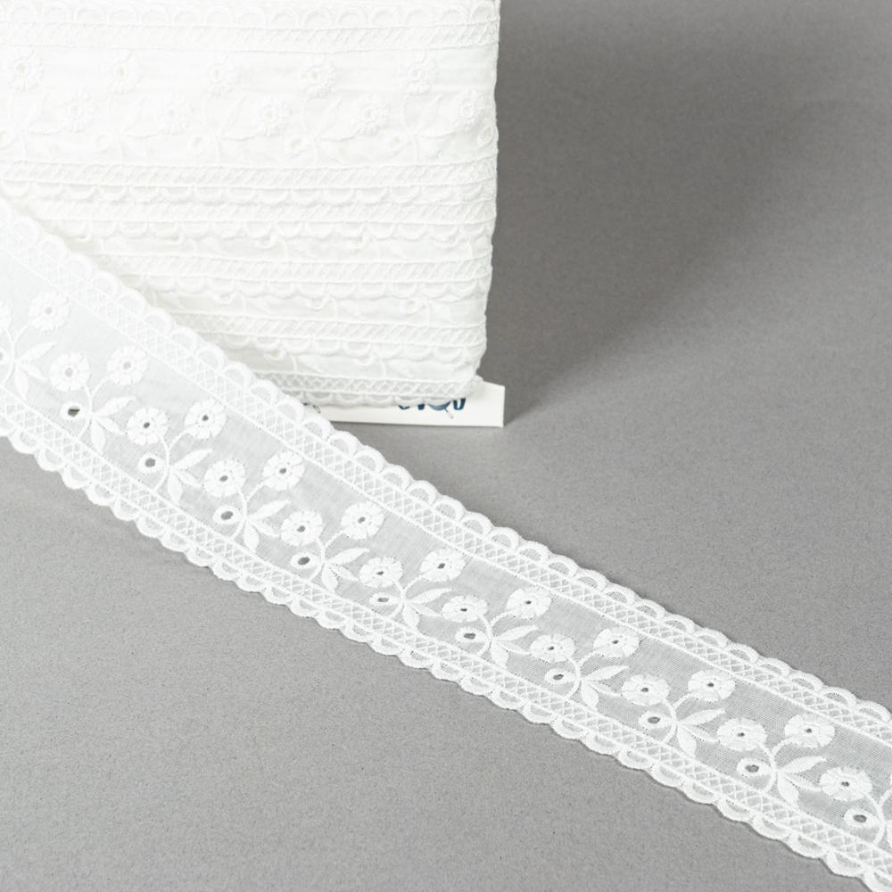 50MM RECYCLED DOUBLE EDGE EMB LACE 13.5M 01
