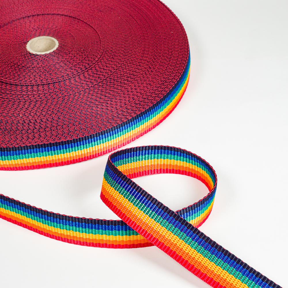 25MM POLYPROPYLENE WEBBING 50M Rainbow