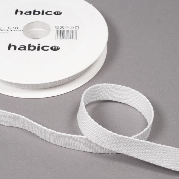 100% COTTON WEBBING 10MT REEL 20MM 4244 White