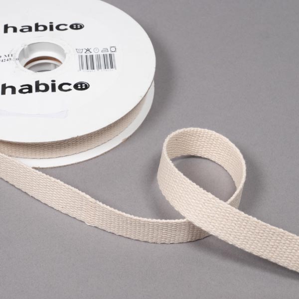 100% COTTON WEBBING 10MT REEL 20MM 4245 Natural