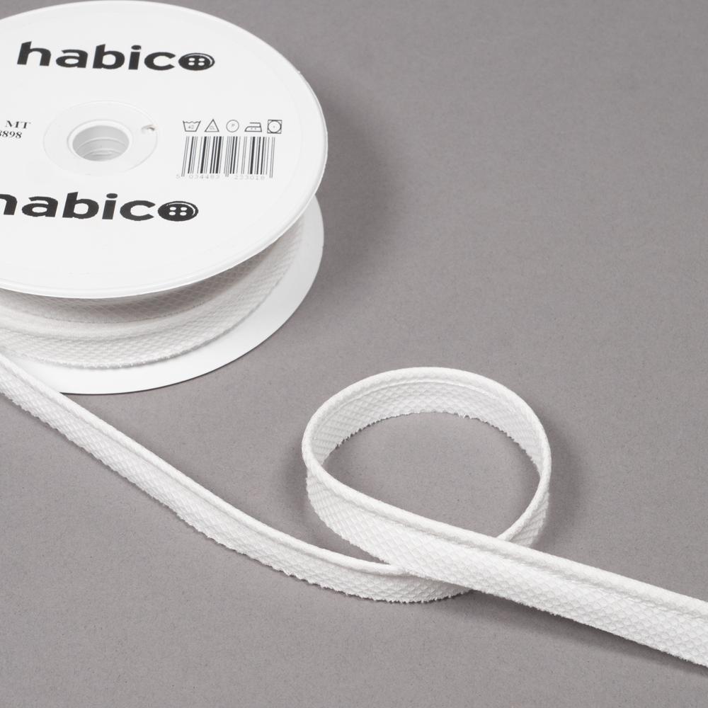 15MM 100% COTTON INSERTION PIPING - 20MTS 8898 White