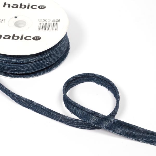 15MM DENIM INSERTION PIPING - 20MTS 12237 Dark Blue