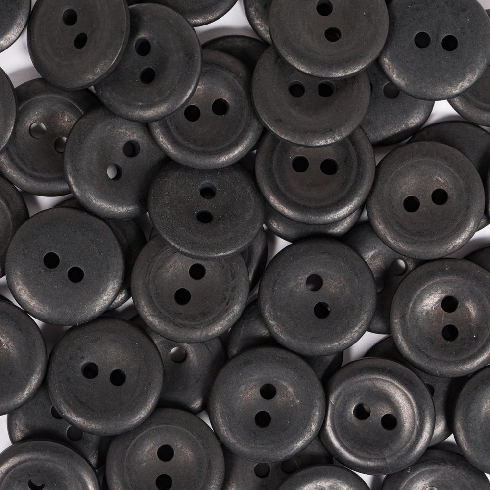 15MM 2 HOLE COROZO 50PCS Black