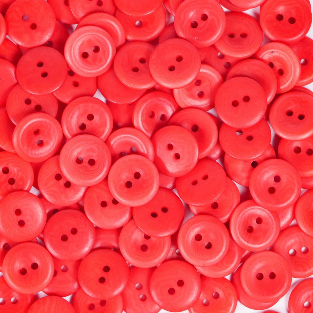 15MM 2 HOLE COROZO 50PCS Red