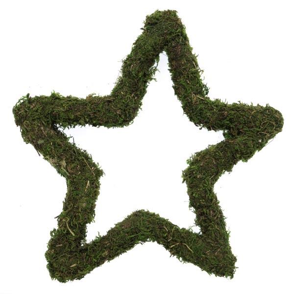 12" PADDED MOSS WREATH STAR PK OF 3