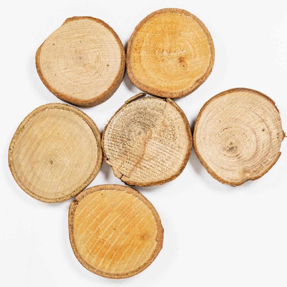 ASSORTED WOOD SLICES 6PCS