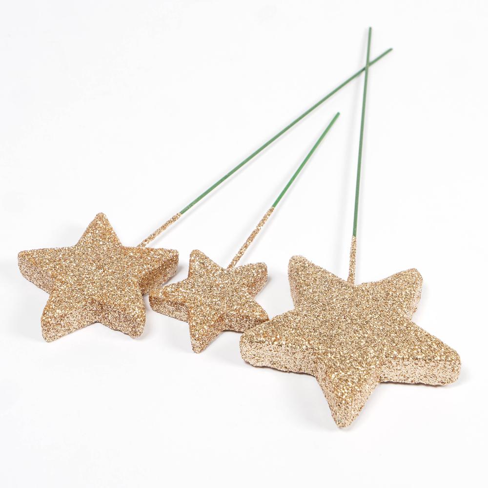 SPARKLING STARS ON STICKS - 3 ASSTD SIZES