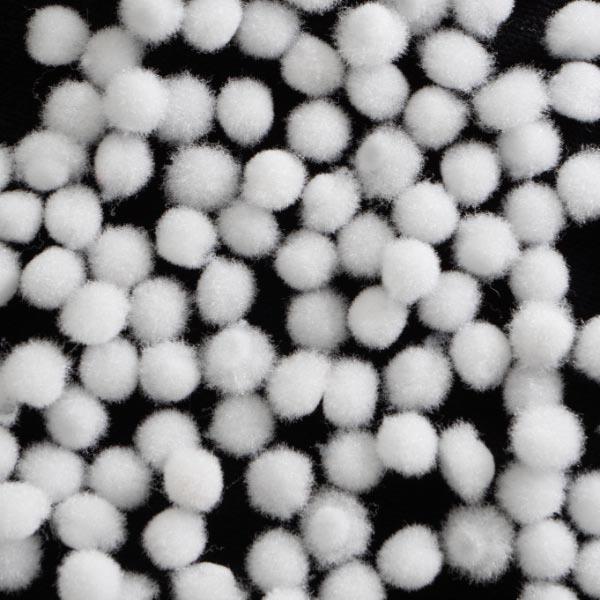 TINY POMPOMS 5MM WHITE