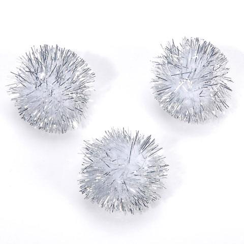 25MM TINSEL POM POMS 6PCS 19