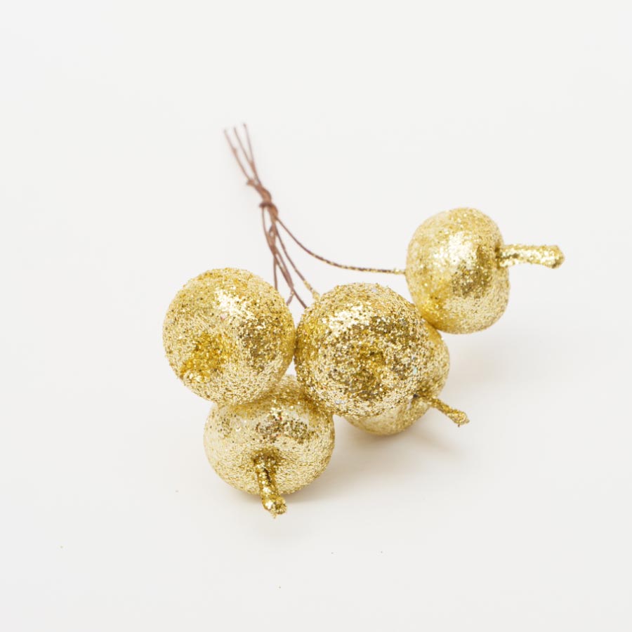 20MM FROSTED BERRIES 5PCS GOLD