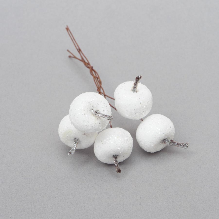 20MM FROSTED BERRIES 5PCS WHITE