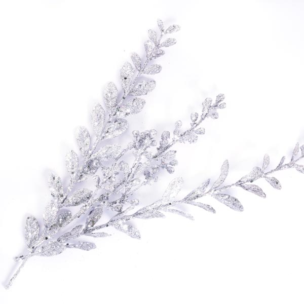 GLITTER BOXWOOD FULL STEM PEWTER