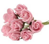 FLORAL CRAFT - SMALL FOAM ROSES 8PCS BABY PINK