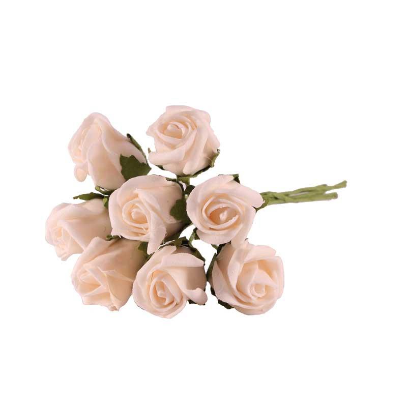 FLORAL CRAFT - SMALL FOAM ROSES 8PCS IVORY