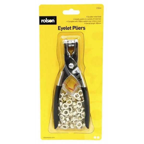 180MM EYELET PLIERS & 100 7MM EYELETS