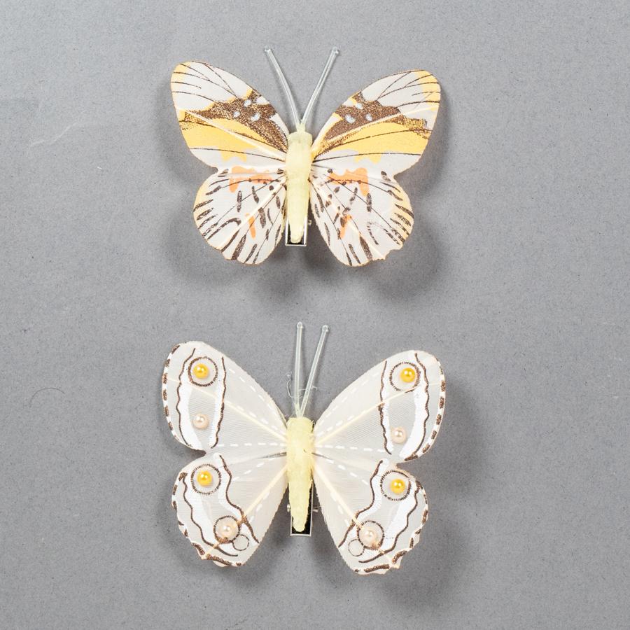 LARGE FEATHER BUTTERFLIES 70X50MM 2PCS