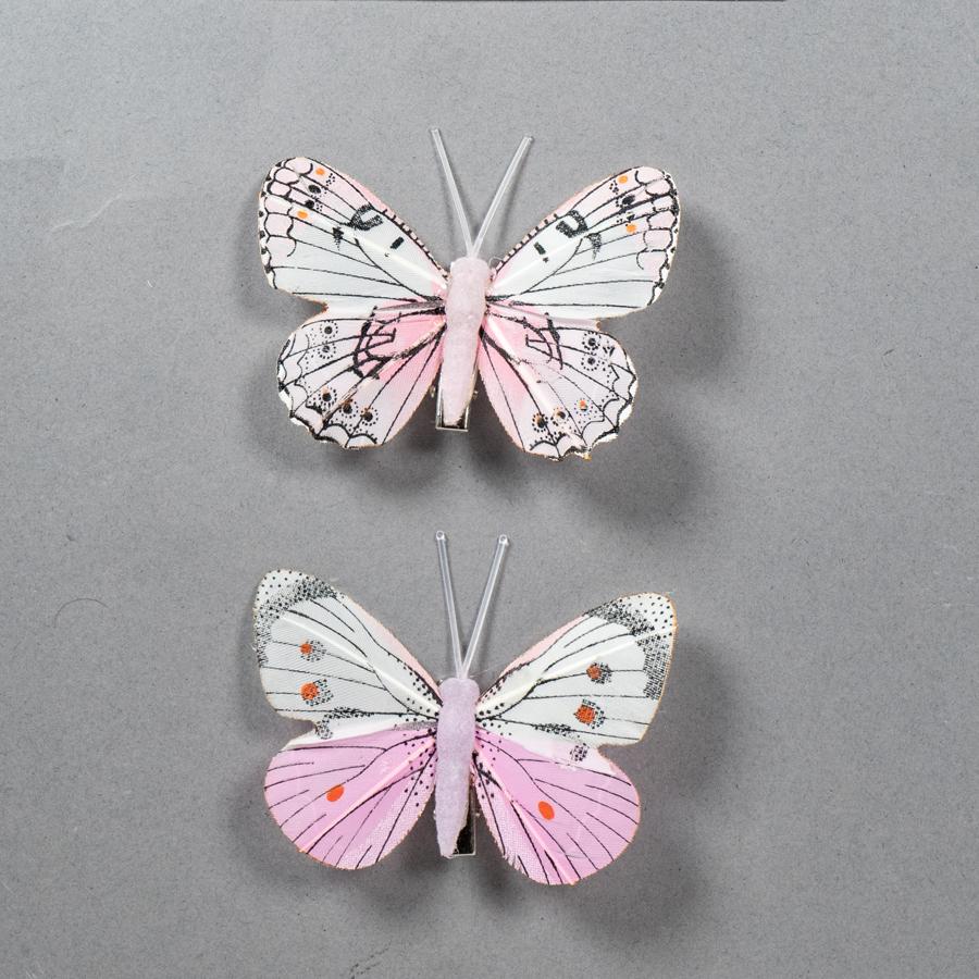 LARGE FEATHER BUTTERFLIES 75X55MM 2PCS