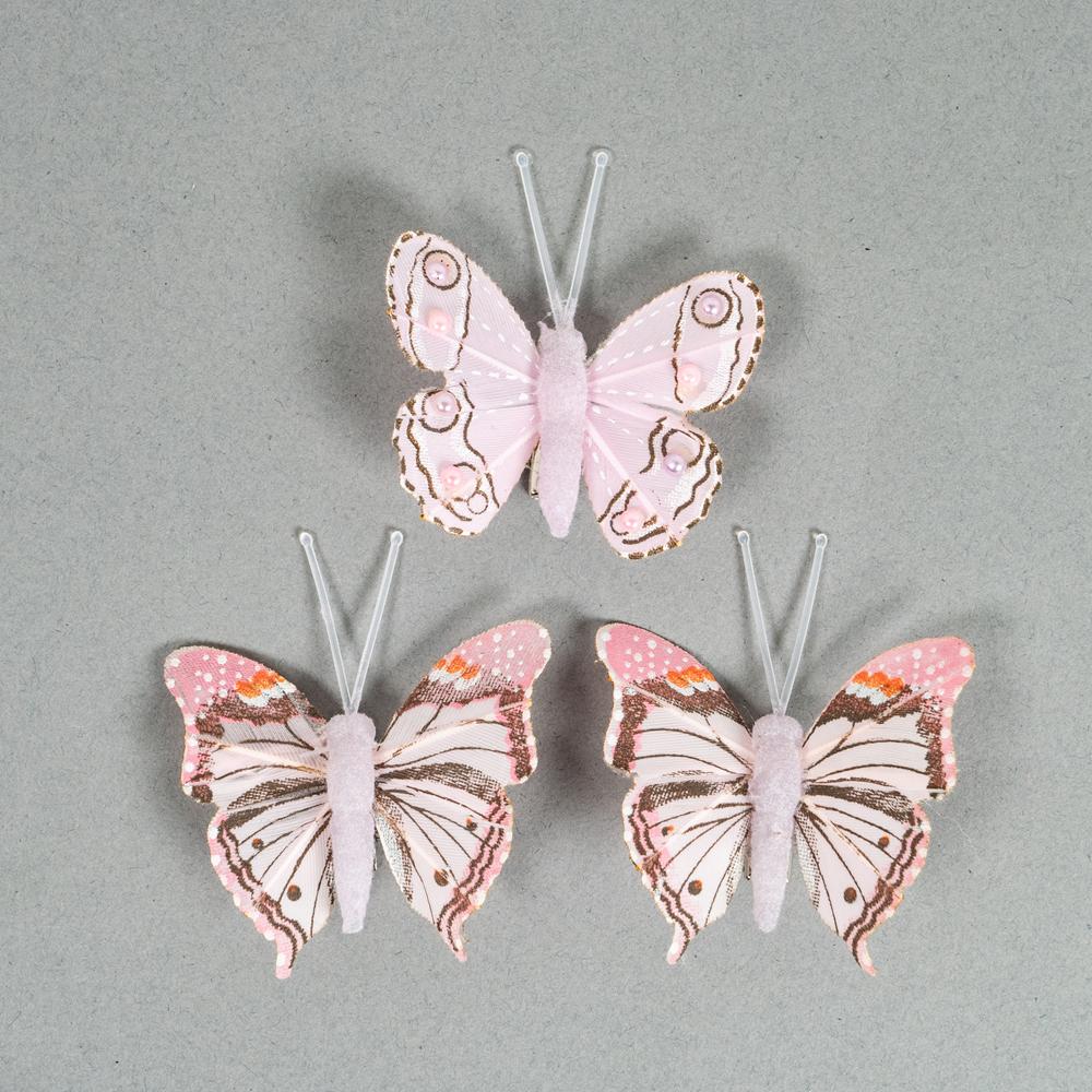 SMALL FEATHER BUTTERFLIES 40X40MM 3PCS