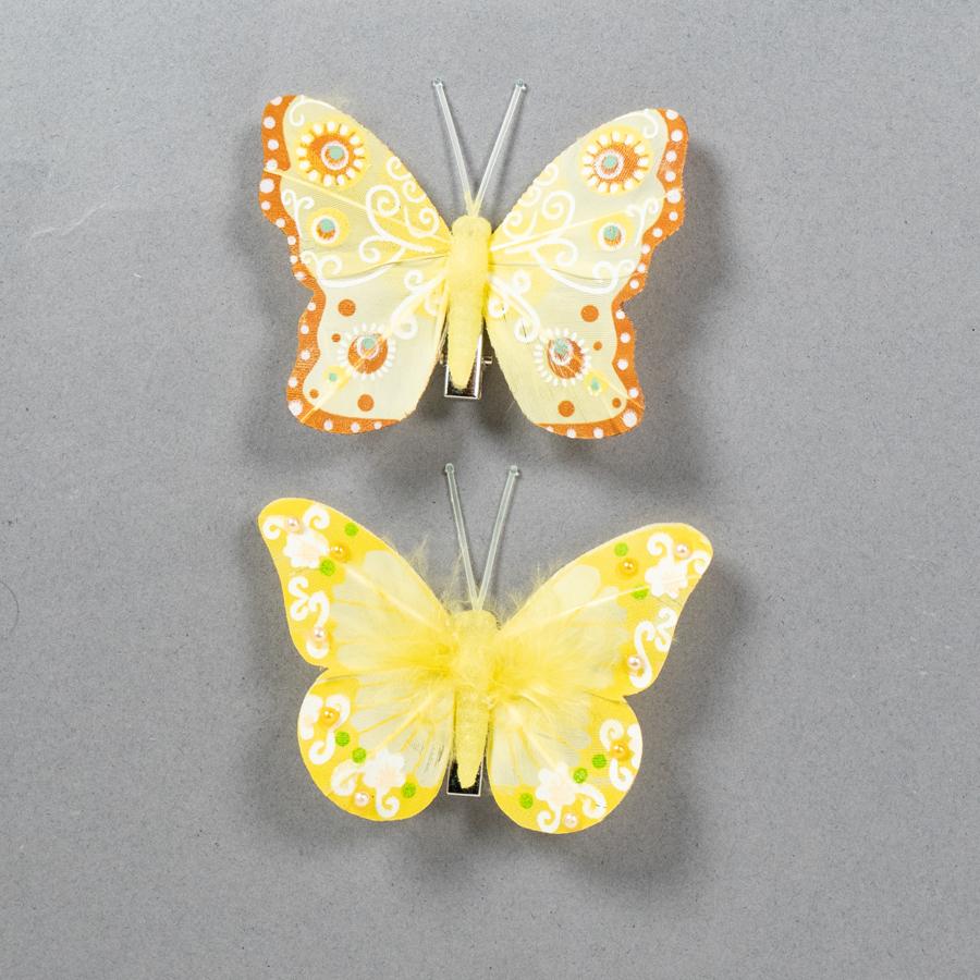 LARGE FEATHER BUTTERFLIES 60X55MM 2PCS
