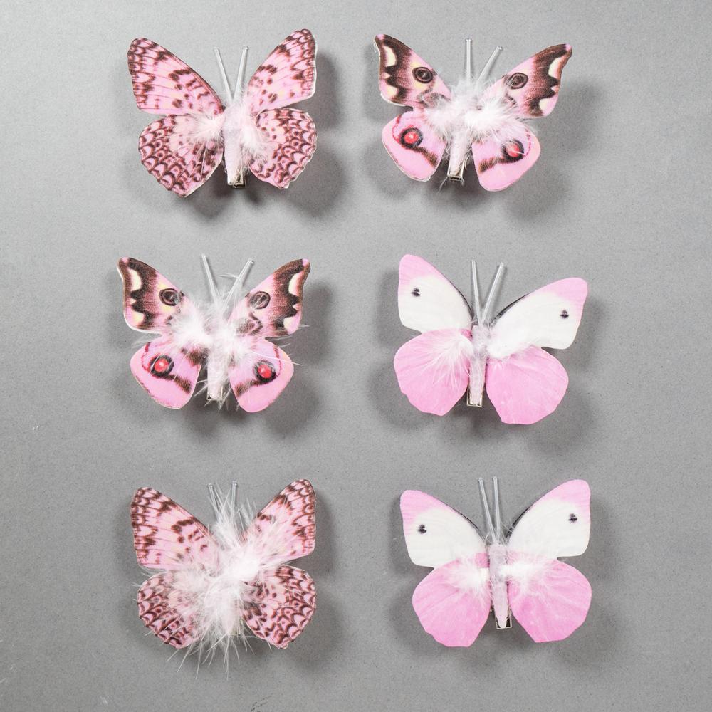 LARGE FEATHER BUTTERFLIES 70X60MM 2PCS