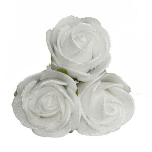 6CM PEARL FOAM ROSES 3HEADS 73/3