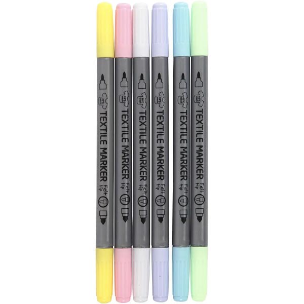 TEXTILE MARKERS PASTEL - SET OF 6