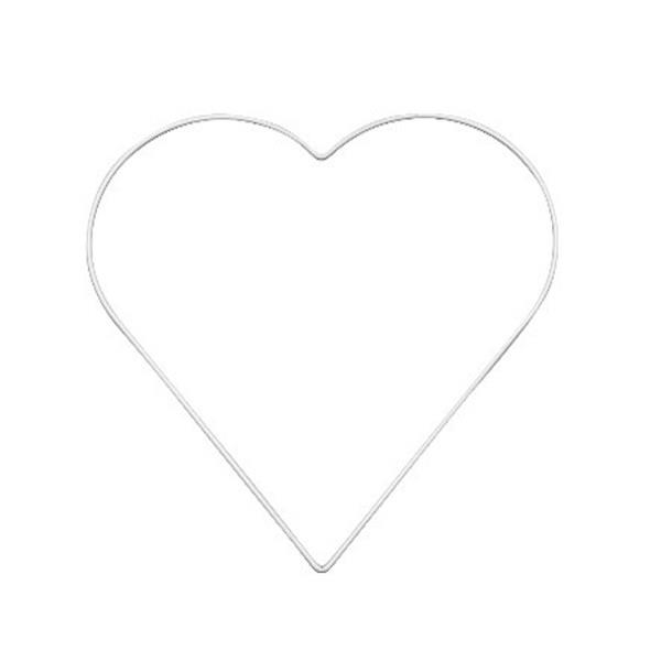 METAL HEART WHITE 28 CM PK OF 5