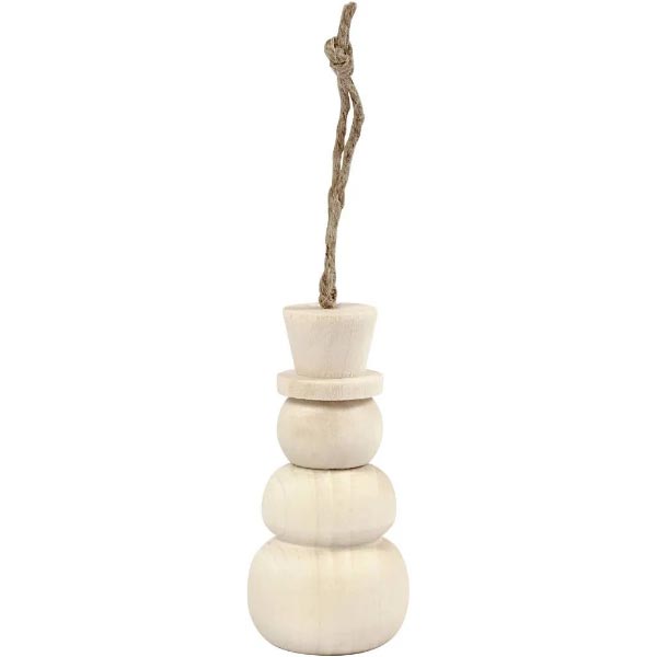 WOODEN SNOWMAN 8CM