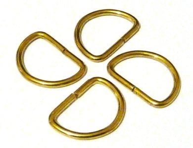 19MM METAL D RINGS PK 100 GOLD