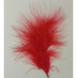 SMALL MARABOU FEATHERS RED